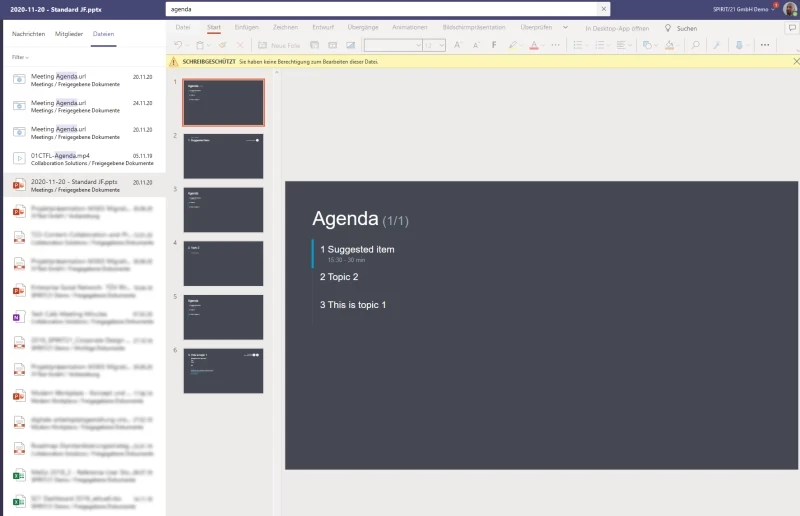 Screenshot Microsoft Teams: Komfortables Treffer-Browsing mit direkt Anzeige der Dateiinhalte  | SPIRIT/21