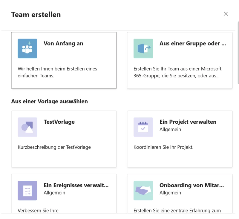 Screenshot Microsoft Teams: In MS Teams ein neues Team aus einer Vorlage erstellen | SPIRIT/21