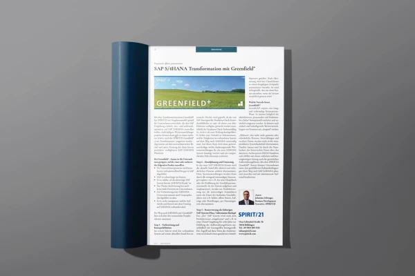 Eine aufgeklappte Zeitschrift mit dem ver&ouml;ffentlichten Beitrag | SPIRIT/21