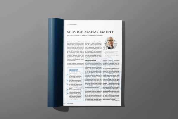 Eine aufgeklappte Zeitschrift mit dem ver&ouml;ffentlichten Beitrag | SPIRIT/21