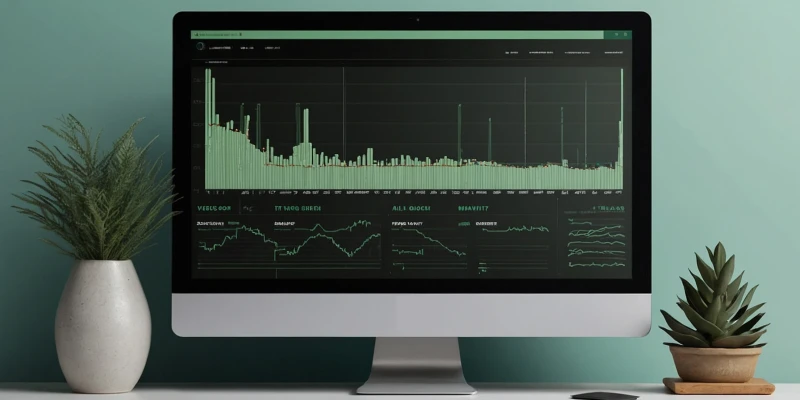 Ein Computerbildschirm zeigt Website-Analysen mit zwei Pflanzen**Wer heute marktgerecht fertigen will, muss alle Potenziale seiner Fertigung optimal nutzen. Nur dann gelingt es, Kosten, Prozesse und Kapazitäten so in Einklang zu bringen, dass höchste Qualität zu marktfähigen Preisen möglich ist.**