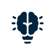 Icon Gl&uuml;hbirne mit Gehirn | SPIRIT/21