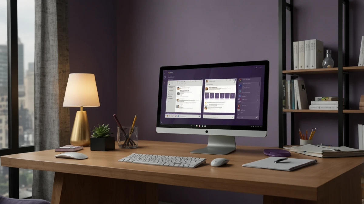 Ein modernes B&uuml;ro mit einem Computer Desktop auf dem Schreibtisch | SPIRT/21