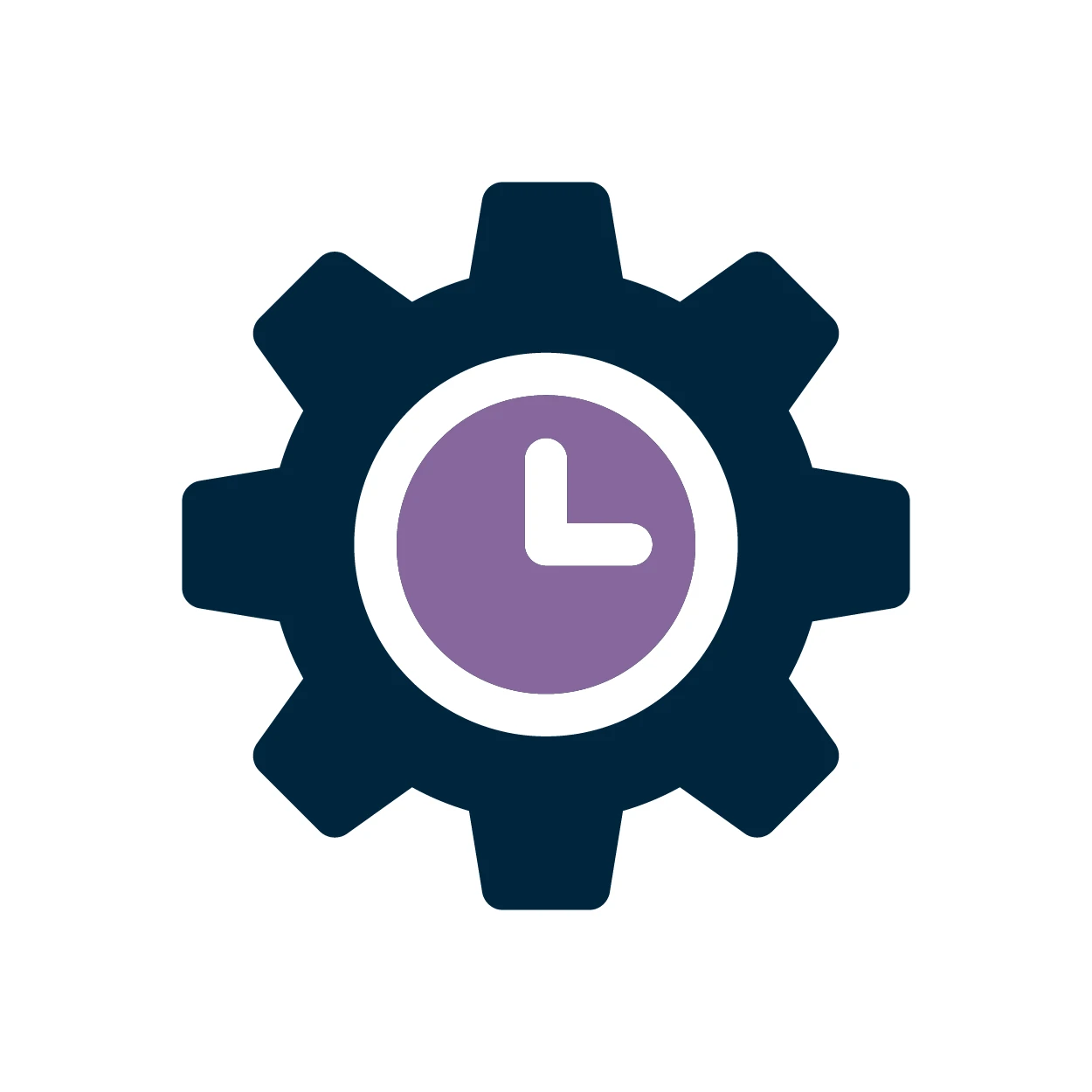 Icon of  a gear with a clock in the middle | SPIRIT/21