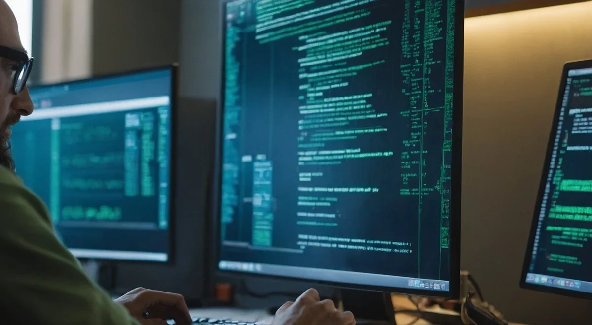 Über-die-Schulter-Blick eines Programmierers bei der Entwicklung | SPIRIT/21